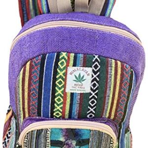 Unique Tie-dye Mini Hemp Backpack Small Back Pack Boho Backpack 100% Himalaya Hemp| 100% VEGAN | Handmade with Love. (Multicolored - Purple)