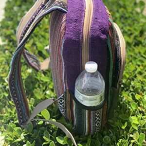 Unique Tie-dye Mini Hemp Backpack Small Back Pack Boho Backpack 100% Himalaya Hemp| 100% VEGAN | Handmade with Love. (Multicolored - Purple)