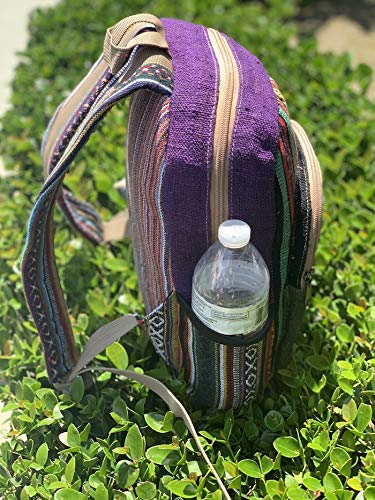 Unique Tie-dye Mini Hemp Backpack Small Back Pack Boho Backpack 100% Himalaya Hemp| 100% VEGAN | Handmade with Love. (Multicolored - Purple)