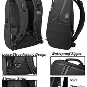 Niche Motorcycle Light weight Backpack, Waterproof laptop Backpack for Motorcycling, Commuting, Cycling, Travel Work Flight, Fits 15-inch Laptop with USB Plug 20L (N-19203+N-19801+N-19804)