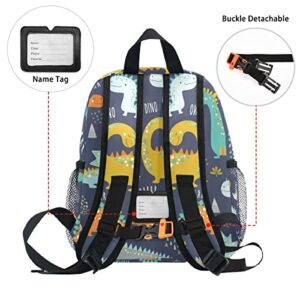 ALAZA Dinosaur Toddler Backpack Cute Colorful Dinosaur Pattern Kid's Backpack Nursery Bag with Chest Starp, Preschool Bag Diapers Bag