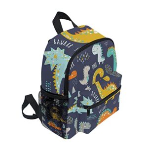 ALAZA Dinosaur Toddler Backpack Cute Colorful Dinosaur Pattern Kid's Backpack Nursery Bag with Chest Starp, Preschool Bag Diapers Bag