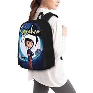 Zqiyhre Lightweight Cora-Line Backpack Printing Anime Small Laptop Backpack Hiking Backpack for Teens