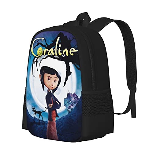 Zqiyhre Lightweight Cora-Line Backpack Printing Anime Small Laptop Backpack Hiking Backpack for Teens