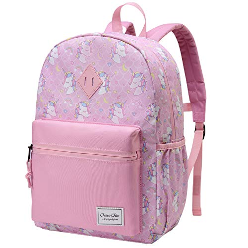 Backpack for Girls,ChaseChic Water-resistant Kids Backpack Preschool Kindergarten Bookbag Lightweight Toddler Nursery School Unicorn Backpacks with Chest Strap,3-18Years(Pink)