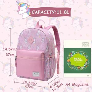 Backpack for Girls,ChaseChic Water-resistant Kids Backpack Preschool Kindergarten Bookbag Lightweight Toddler Nursery School Unicorn Backpacks with Chest Strap,3-18Years(Pink)