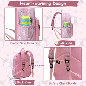 Backpack for Girls,ChaseChic Water-resistant Kids Backpack Preschool Kindergarten Bookbag Lightweight Toddler Nursery School Unicorn Backpacks with Chest Strap,3-18Years(Pink)