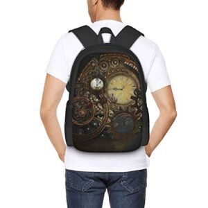 SWEET TANG Cute School College Backpack, Steampunk Clocks, Rucksack Travel Bookbag, Multifunction Laptop with Comfortable Shoulder Strap for Middle High, One Size