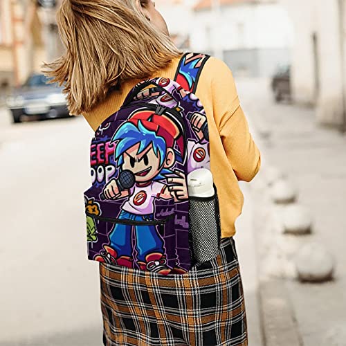 Zqiyhre Lightweight Friday Game Night_funkin Backpack Printing Anime Mini Laptop Backpack Hiking Backpack for Teens