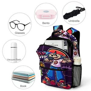 Zqiyhre Lightweight Friday Game Night_funkin Backpack Printing Anime Mini Laptop Backpack Hiking Backpack for Teens