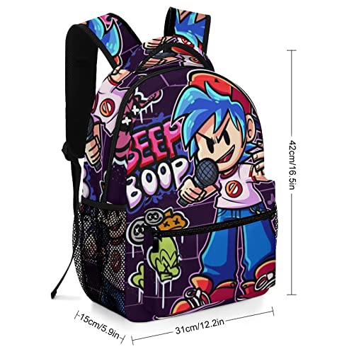 Zqiyhre Lightweight Friday Game Night_funkin Backpack Printing Anime Mini Laptop Backpack Hiking Backpack for Teens