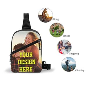 Custom Design Your Picture/Text Sling Bags Shoulder Backpack Waterproof Travel Hiking Crossbody Bag Mini Fashion Chest Package For Men Women12x8.3Inch