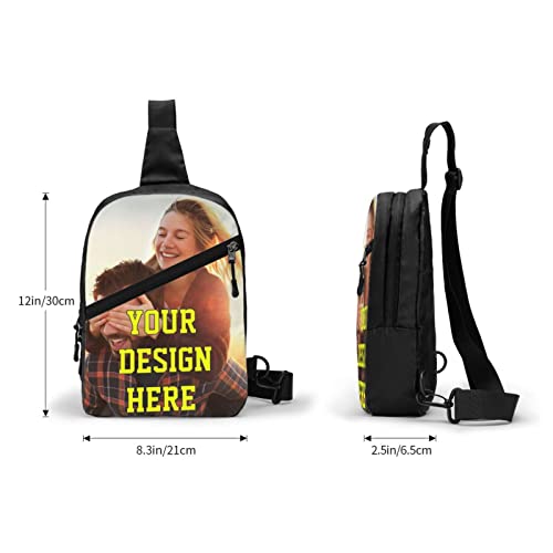 Custom Design Your Picture/Text Sling Bags Shoulder Backpack Waterproof Travel Hiking Crossbody Bag Mini Fashion Chest Package For Men Women12x8.3Inch