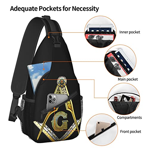 Master Masonic Outdoor Crossbody Shoulder Bag For Unisex Young Adult Hiking Sling Backpack