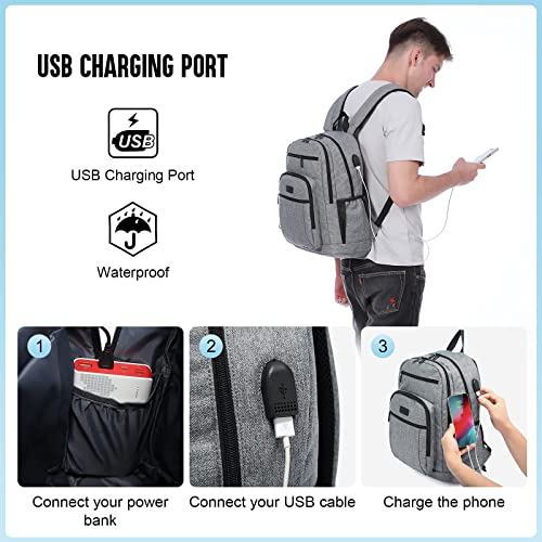 LOVEVOOK Laptop Backpack for Women Teacher/Nurse Backpack Purse Computer Bag Work Travel Backpack Men Business Bookbag with USB Charging Port College Students Backpack