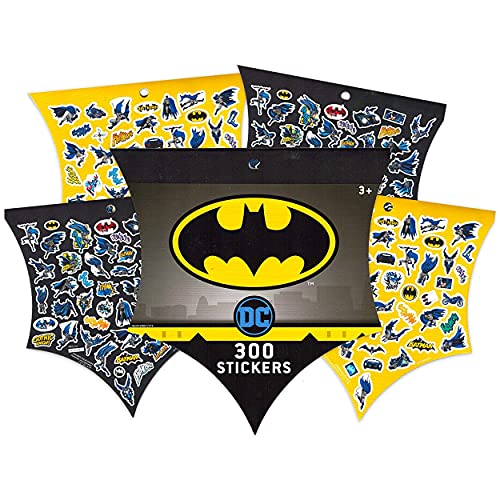 DC Comics Batman MINI Backpack Preschool Bundle ~ Batman School Supplies And 11 INCH School Bag With 300 Batman Stickers (Superhero School Supplies).