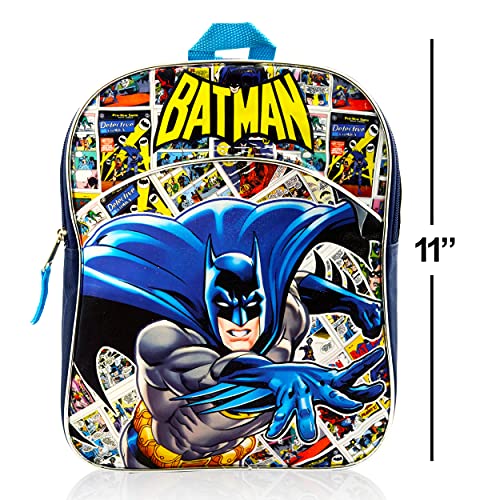 DC Comics Batman MINI Backpack Preschool Bundle ~ Batman School Supplies And 11 INCH School Bag With 300 Batman Stickers (Superhero School Supplies).