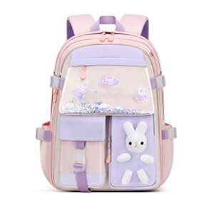 xueanan kawaii bunny backpack, bunny backpack for girls(pink, s (suitable for 3-10 years old))