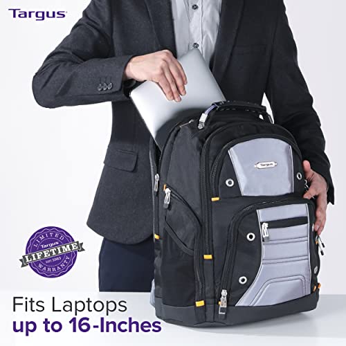 Targus Drifter II Laptop Bag — 16 Inch Laptop Backpack, Padded Laptop and Document Compartment, Water Bottle Pockets, Reinforced Handles Laptop Case with Padded Back Panel Black/Gray (TSB238US)