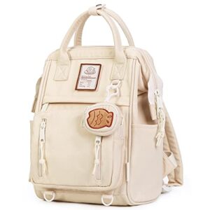 girls backpack for school, 15.8 inch laptop backpack cute backpack large capacity girls school bags multi pockets casual daypack school bag white