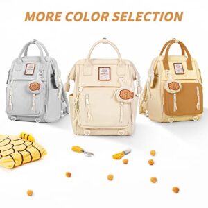 Girls Backpack for School, 15.8 Inch Laptop Backpack Cute Backpack Large Capacity Girls School Bags Multi Pockets Casual Daypack School Bag White