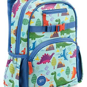 Simple Modern Toddler Mini Backpack for Kids Boys Girls | Preschool Small Backpack | Fletcher Collection | Toddler - Mini (14" tall) | Blue Dino