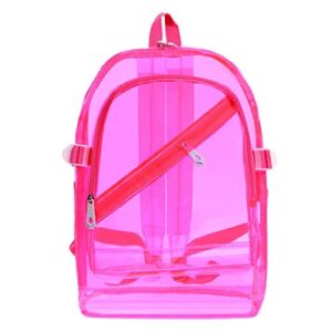 azuraokey women’s clear backpack transparent pvc backpack waterproof bags student school bags heavy duty clear backpack stadium approved transparent clear backpack for school (pink)