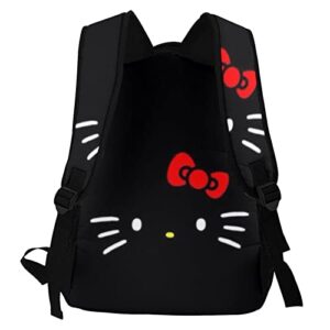 XFei Kawaii Cat Backpacks Travel Bag Laptop Bookbag for Girl Women (Black) One Size