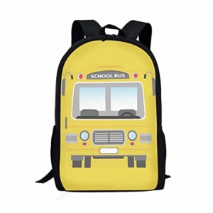 dolyues cartoon yellow school bus backpacks school bag casual travel daypack 17 inch lightweight children backpack boys bookbags for teens girls back to school
