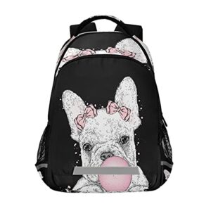 backpack bookbag cute french bulldog school bag travel bag for girls boys teen age 6-12