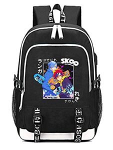 timmor magic anime sk8 cosplay the infinity laptop backpack with usb charging port, middle school college bookbags for women men.(black4)