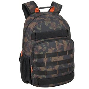 skateboard laptop backpacks for school, travel, and work – multipocket skater backpacks with straps (camo)