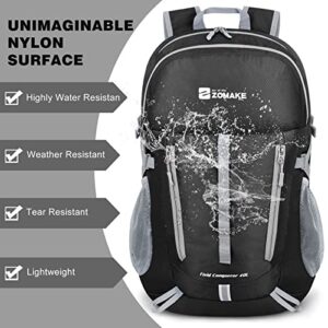 ZOMAKE Packable Hiking Backpack:40L Lightweight Backpacks - Foldable Light Weight Back Pack Water Resistant Small Packable Day Pack for Travel Camping Outdoor (Black)