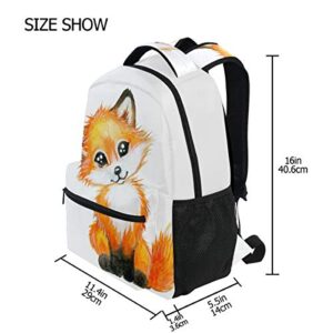 ALAZA Cute Little Fox Animal Print Large Backpack Personalized Laptop iPad Tablet Travel School Bag with Multiple Pockets