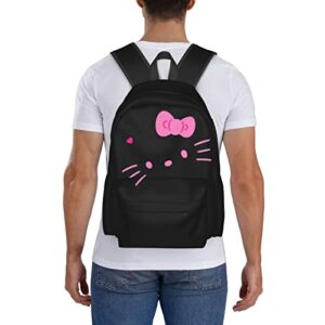 Kawaii Cartoon Cat Girls Double Strap Shoulder Bag Backpack Book Bags Large Capacity Daypack Casual Travel Bag Notebook Bag