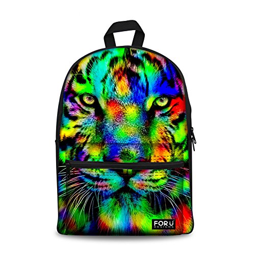 FOR U DESIGNS Leisure Tiger Backpack Canvas Animal Backpack Bookbag for Boys