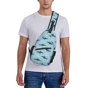 Shark Sharks Crossbody Sling Bag With Adjustable Shoulder Strap Backpack For Hiking Travel Sport Climbing