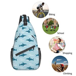 Shark Sharks Crossbody Sling Bag With Adjustable Shoulder Strap Backpack For Hiking Travel Sport Climbing