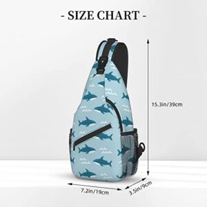 Shark Sharks Crossbody Sling Bag With Adjustable Shoulder Strap Backpack For Hiking Travel Sport Climbing