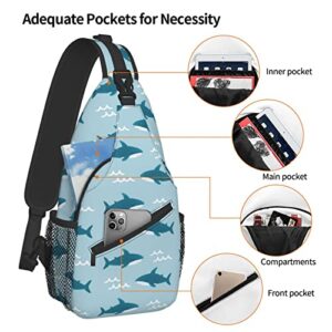 Shark Sharks Crossbody Sling Bag With Adjustable Shoulder Strap Backpack For Hiking Travel Sport Climbing