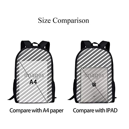 Hawapod Cute Dog Pug Causal Stripe Backpack Teen Backpacks For Girls School Bag Boys Travel Daypack