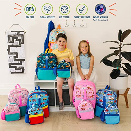 Wildkin Pack-it-All Backpack Bundle with Clip-in Lunch Box (Trains, Planes & Trucks)