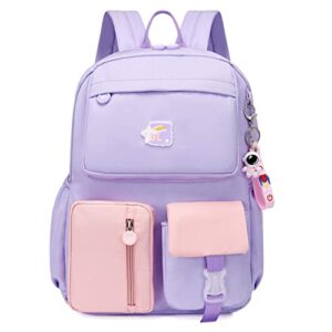kawaii colorful casual girls backpack elementary schoolbag sweet and cute children’s backpack with charm