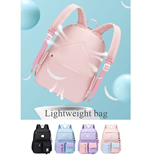 Kawaii Colorful Casual Girls Backpack Elementary Schoolbag Sweet and Cute Children's Backpack with Charm