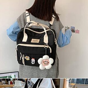 Cute Backpack Kawaii School Supplies Laptop Bookbag, Back to School and Off to College Accessories (Black)