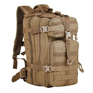 XWLSPORT Small Military Tactical Backpack 30L Assault Backpack Tactical Bag Coyote