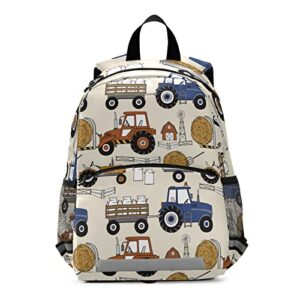 glaphy tractors cars backpack for kids, boys and girls, toddler backpack for daycare travel school, preschool bookbag with chest strap
