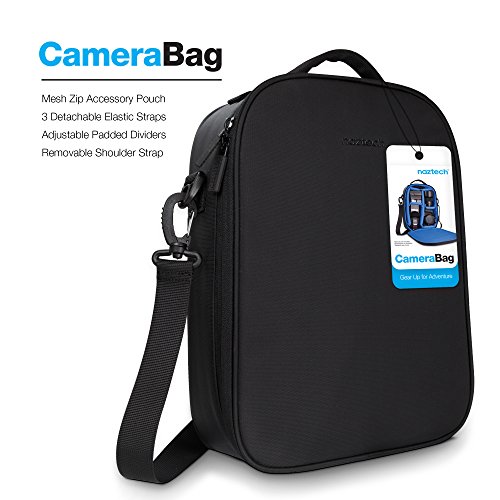 Naztech Camera Bag Has A Modular Backpack Insert and Adjustable Padded Divders to Securely Stow Your Equipment. Water Resistant with Removable Straps