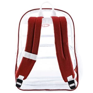 Conworld Clear Backpack for Girls Women, Heavy Duty Clear Bookbags See Through Backpack for School Work, Cute Transparent Backpack Red