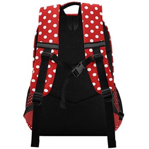 ODAWA Custom Backpack for Girls Personalized Backpack Add Your Name Text Customization Red Dot Pattern Child Backpack Travel Bag